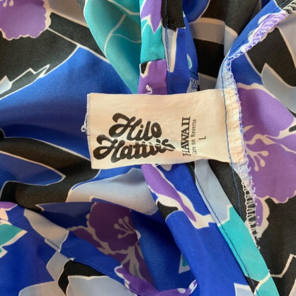 Vintage Hilo Hattie Hawaiian Dress Caftan Mumu Cover Up Large - Picture 8 of 10